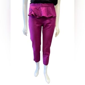 J.Crew Trousers Fuchsia Frilly Formal Size 4 Wool Blend